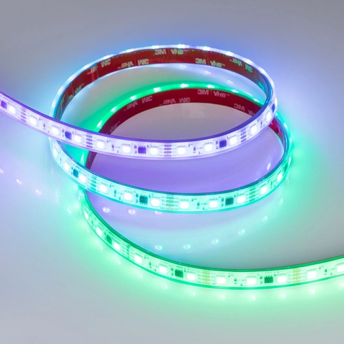 Лента светодиодная герметичная SPI-PS-B60-12mm 12V RGB-PX3-BPT (12 W/m, IP67, 5060, 5m) (Arlight, бегущий огонь)