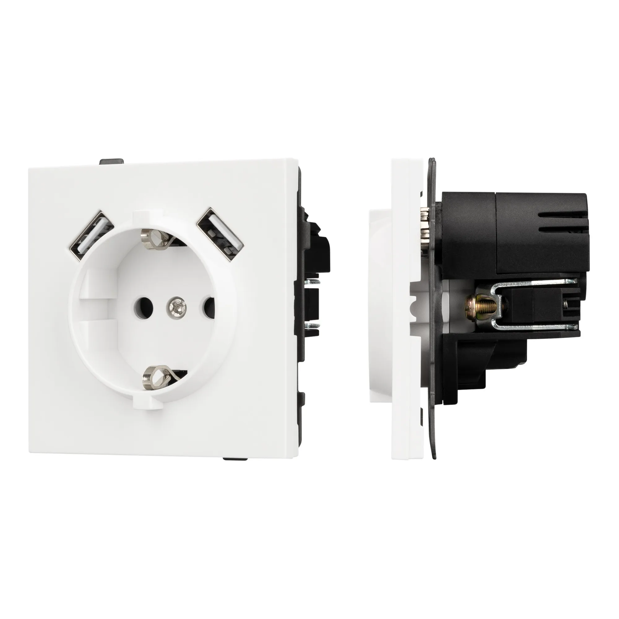 Механизм розетки с USB зарядкой SCT-TENDO-MUAA-SFPL-WH (230V, 16A) (Arlight, -) - изображение товара