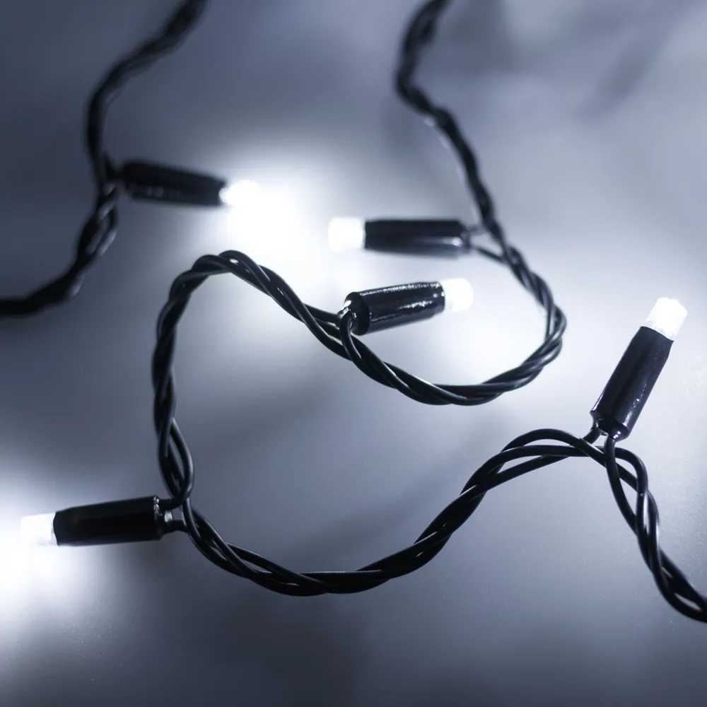 Светодиодная гирлянда ARD-STRING-CLASSIC-10000-BLACK-100LED-FLASH WHITE (230V, 7W) (Ardecoled, IP65) - изображение товара