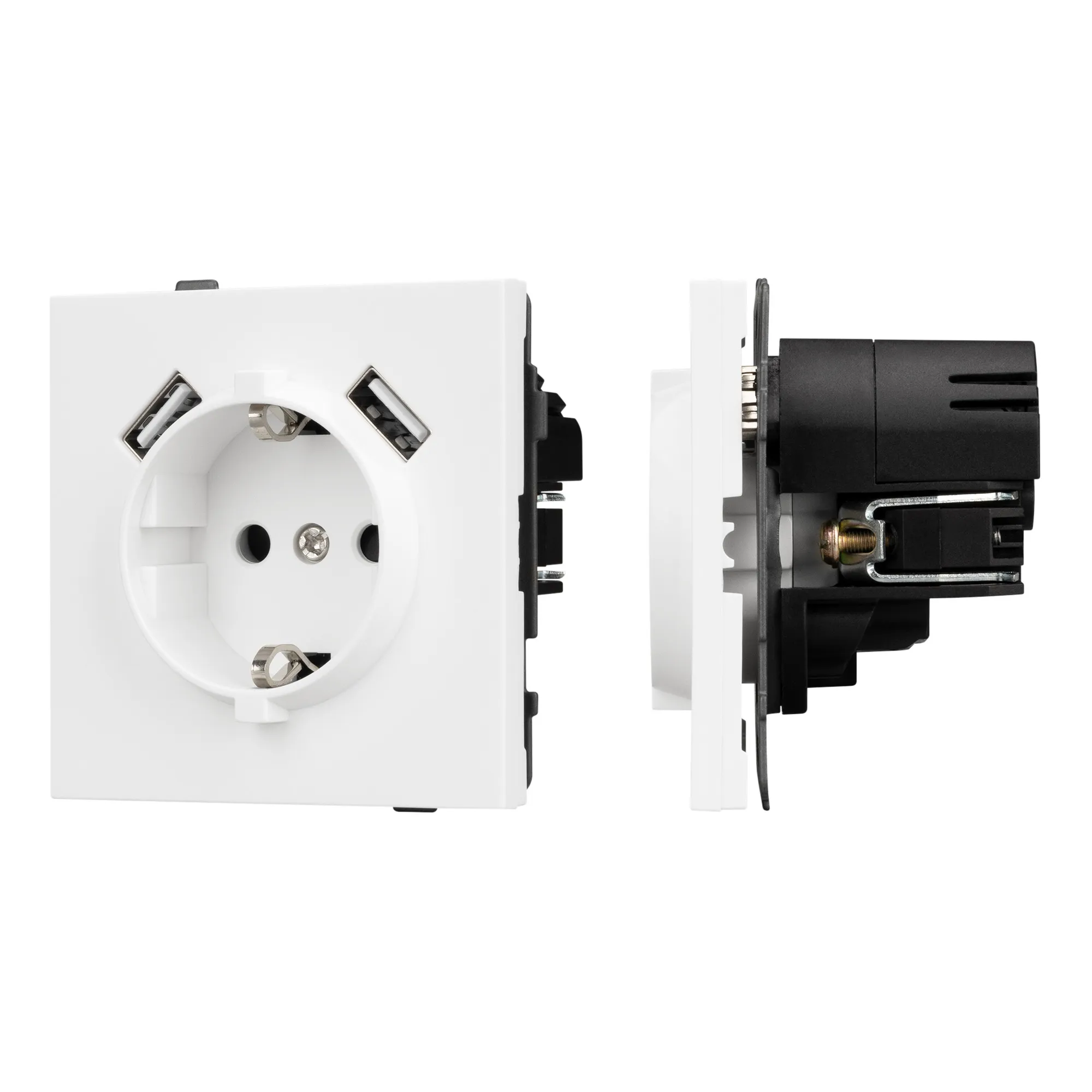Механизм розетки с USB зарядкой SCT-TENDO-MUAA-PL-WH (230V, 16A) (Arlight, -) - изображение товара