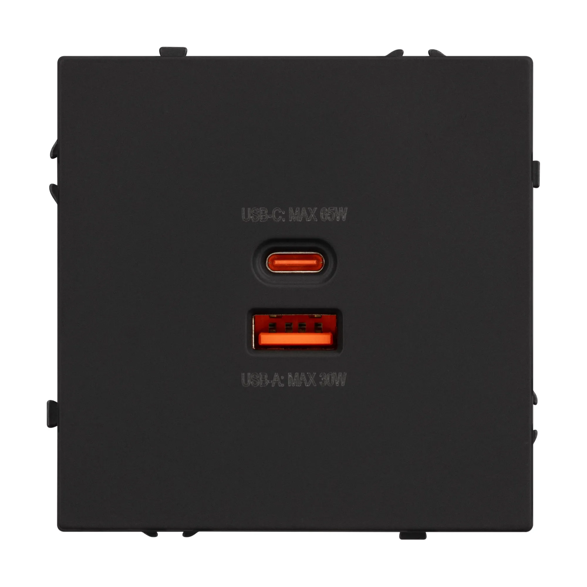 Механизм розетки с быстрой USB зарядкой SCT-NOBE-MUAC-SFPL-FC-BK (65W, QC3) (Arlight, -)