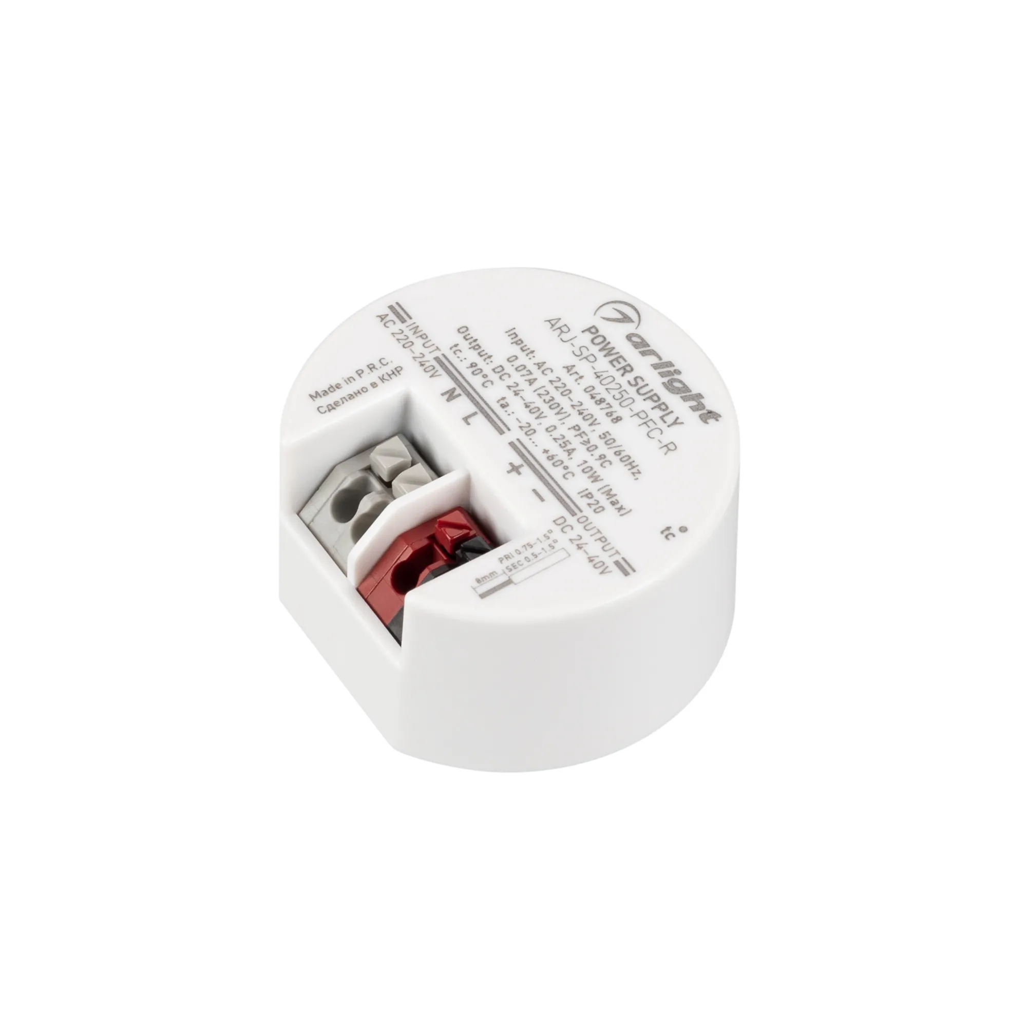 Блок питания ARJ-SP-40250-PFC-R (10W, 24-40V, 250mA) (Arlight, IP20 Пластик, 5 лет)