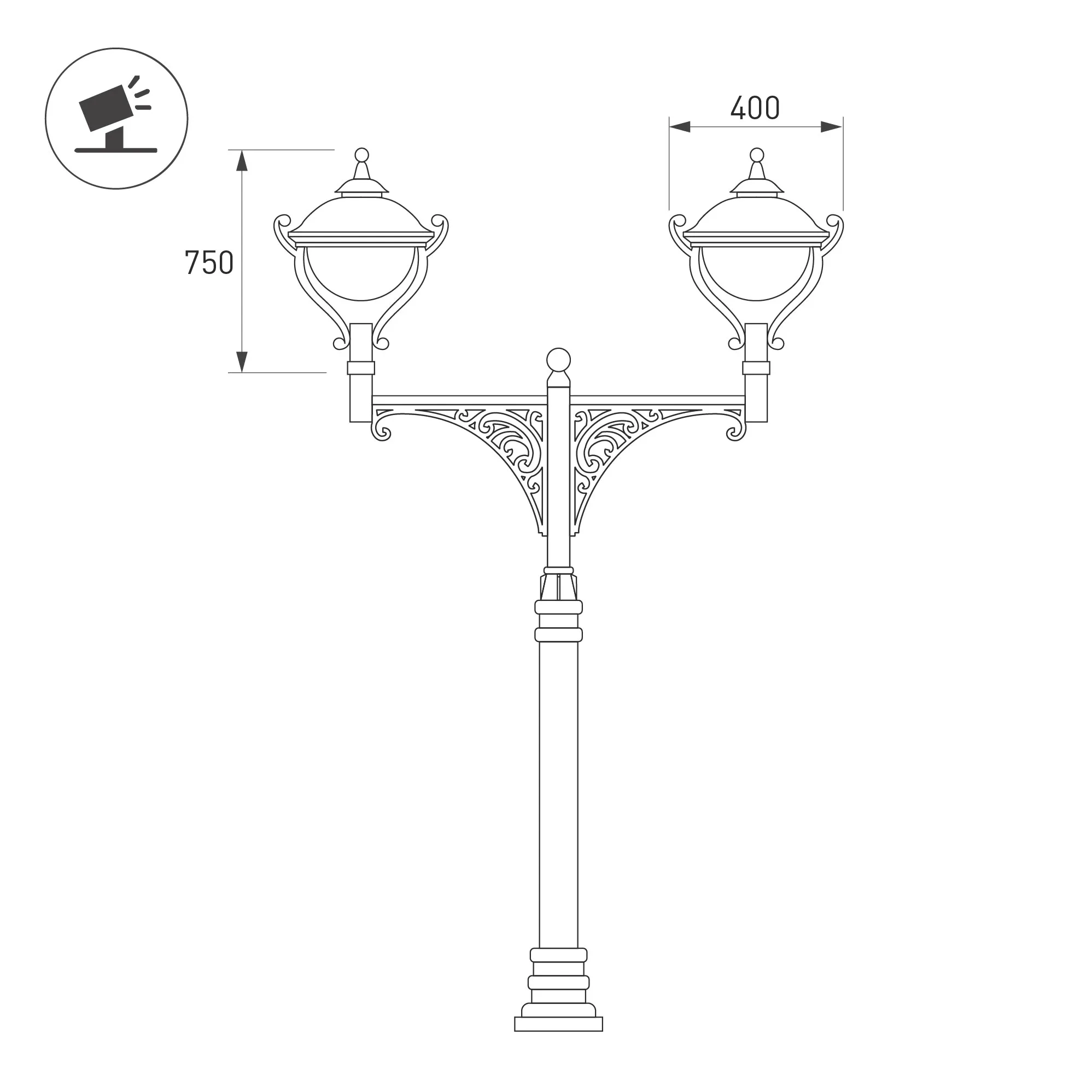 Светильник OXOR-AMPIL-C-400x750-35W Day4000 (BK, 120 deg, 230V) IP65 (Arlight, -)